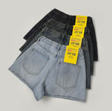 Summer Long Leg Fit A-Line Banding Denim Shorts