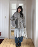 Dusty Pocket String Field Bomber Jacket