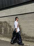 Metallic Side Zipper Pants