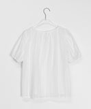 Salid Punching Round Short Sleeve Blouse
