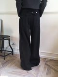 Kinon Back Bijou Point Wide Cotton Pants