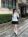 Oke Stripe Tie Shirt Blouse