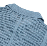 Open collar mesh knit