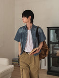Cray Crop Short Sleeve Denim Shirt