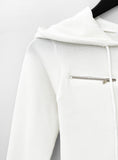 Finney ribbed hood zip-up