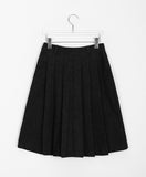 Poje Denim Pleats Brushed Midi Skirt
