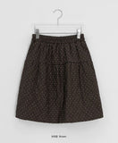 Homen Dot Padding Quilted Midi Skirt