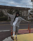 Mild Overfit Hooded Checkered Shirt