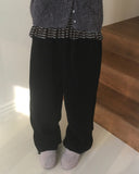 Hebo Velvet Ribbed Two-Way Banding Pants