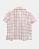 [MADE] Yuwa Round Collar Check Short Sleeve Blouse