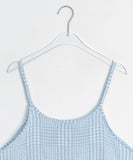 Sodel Summer Seersucker Check Sleeveless One Piece
