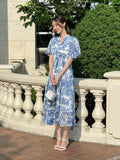 Aichoo Toile Chiffon Pattern String Long One Piece