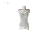 Essen Stripe Shirred Ribbon Lace Sleeveless
