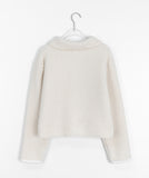 Tokina fleece fluffy crop zip-up cardigan