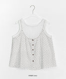 Fildor Flower Layered Sleeveless Blouse