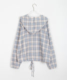 Shuita Summer String Check Hood Shirt