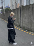 Washed denim blouson jacket