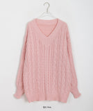 Lyotin V-neck cable knit