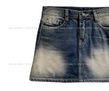 Lao washing denim mini skirt