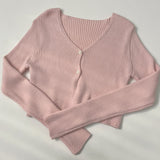 Rib Crop Soft Slim Fit Cardigan