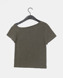 Boheme Stud One Off-Shoulder Pigment Short Sleeve T-Shirt