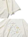 Rain Duck Embroidery Short Sleeve T-shirt