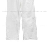[U-BASIC] S/S White Cotton Wide Pants