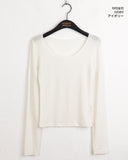 Puning Basic Plain Round Cropped Long Sleeve T-shirt