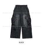 Hard vintage washed cargo denim pants
