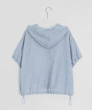 [BAONHAUS] Minkol Check Hood Short Sleeve Shirt