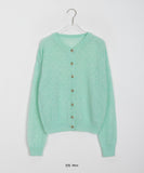 Item dot punching wool knit cardigan