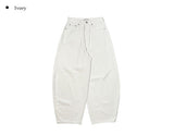 Kiki Ribbon Back Pocket Balloon Cotton Long Pants