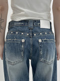 pte studded wide denim