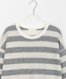 [unisex] Laise Summer Stripe Over Short Sleeve Knit