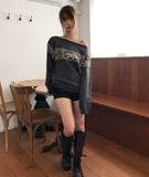 Irum Nordic One-Off Shoulder Loose Fit Long Sleeve Knit