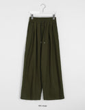 Iyaki Banding Wide Cotton Pants
