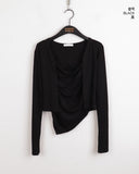 [SET] Throw Shirring Sleeveless Long Sleeve Cardigan Set
