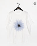 Somi Flower Printed Oversized Fit Boxy Short Sleeve T-shirt