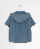 Suble Hood Denim Short Sleeve Shirt