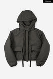 Utility big pocket hood short padded jumper