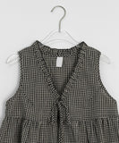 Utant Layered Check Frill Sleeveless Blouse