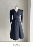 Miles Shirring Wrap Flare One Piece