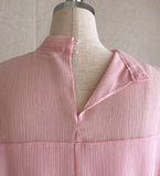 Melania See-Through Ribbon Tie Blouse