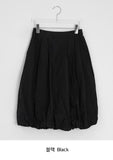 Honoka Pintuck Balloon Banding Midi Skirt