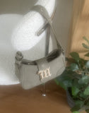 Crawl Logo Buckle Suede Washing Cross Hobo Shoulder Bag