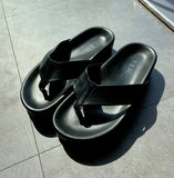 Sunday Summer Leather Flip Flops +4.5cm