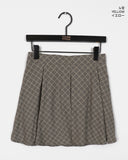 Enbel checkered pleated layered mini skirt