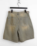 Takun Bijo Button Overfit 5-quarter Bermuda Denim Pants