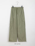 [unisex] Ryota banding nylon string cargo pants