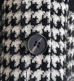 Marron Sailor Collar Hound Check Knit Jacket Cardigan